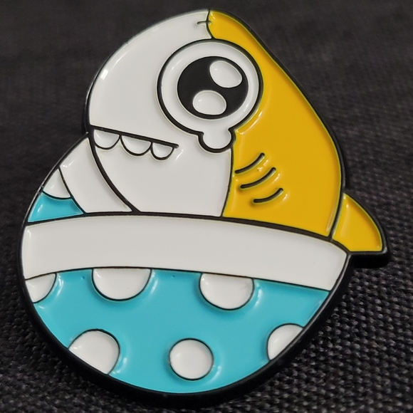 Yellow Shark Swaddled In A Blanket Enamel Pin - Picture 2 of 8